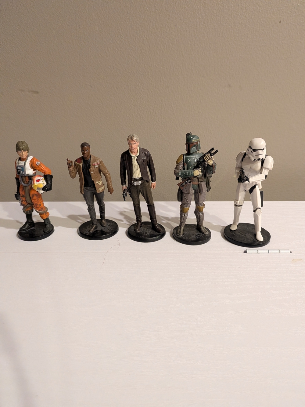 Lot Of 5 Disney Store Star Wars Characters Storm Trooper Han Solo Luke Boba Fett